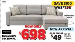 Surplus Furniture Kirkland Platinum 2Pc Sectional offer