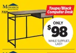 Surplus Furniture Taupe/Black Computer Desk offer