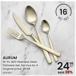 Stokes AURUM 16-Pc 18/0 Stainless Steel Flatware Set offer