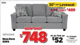 Surplus Furniture Nova Dova Sofa offer