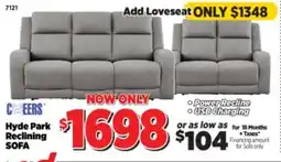 Surplus Furniture Hyde Park Granite Power Reclining Sofa offer
