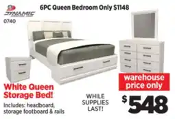 Surplus Furniture White Queen Storage Bed! offer