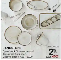 Stokes SANDSTONE Open Stock Dinnerware and Serveware Collection offer
