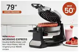 Stokes MORNING EXPRESS Double Waffle Maker with Non-Stick Plates, 1400 W offer