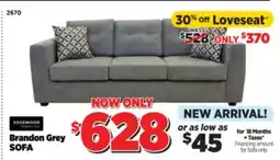 Surplus Furniture Brandon Grey Sofa offer