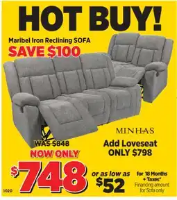 Surplus Furniture Maribel Iron Reclining Sofa offer