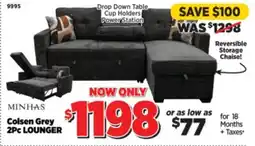 Surplus Furniture Colsen Grey 2Pc Sleeper Sectional offer