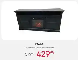 Meubles RD PAULA TV Stand with Electric Fireplace - 60 offer