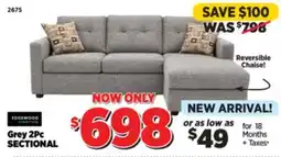 Surplus Furniture Brady Charcoal 2Pc Sectional offer
