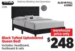 Surplus Furniture Black Tufted Queen Fabric Bed offer