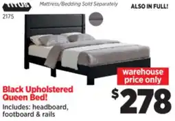 Surplus Furniture Black Upholstered Queen Bed offer