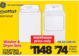 Surplus Furniture Washer & Dryer Sets Starting from offer