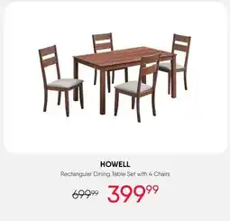 Meubles RD HOWELL Rectangular Dining Table Set with 4 Chairs offer