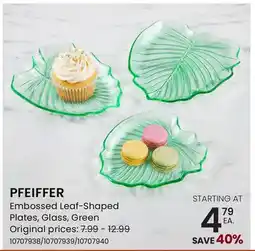 Stokes PFEIFFER Embossed Leaf-Shaped Plates offer