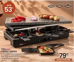 Stokes thinkswiss TRIPLE SWISS 3-in-1 Hot Stone Grill and Raclette Set offer