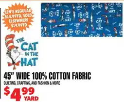 Len's Mill Stores 45 WIDE 100% COTTON FABRIC offer