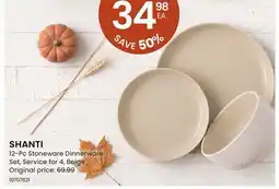 Stokes SHANTI 12-Pc Stoneware Dinnerware Set offer