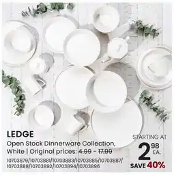 Stokes LEDGE Open Stock Dinnerware Collection, White offer