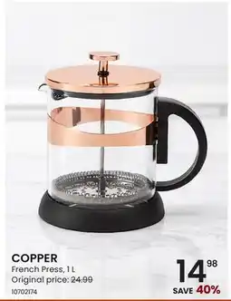 Stokes COPPER French Press offer