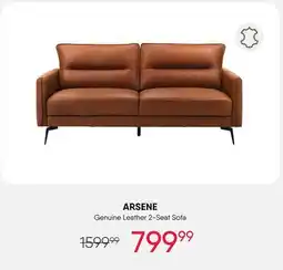 Meubles RD ARSENE Genuine Leather 2 Seat Sofa offer