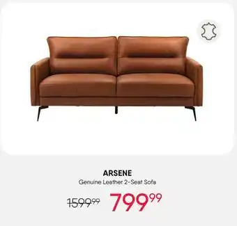 Meubles RD ARSENE Genuine Leather 2 Seat Sofa offer