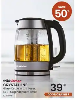 Stokes CRYSTALLINE Glass Kettle with Infuser offer