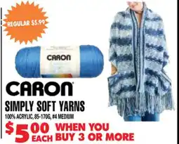Len's Mill Stores CARON SIMPLY SOFT YARNS offer