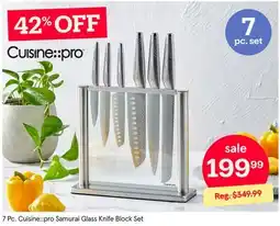 Kitchen Stuff Plus 7 Pc. Cuisine::pro Samurai Glass Knife Block Set offer