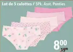 Sushi Shop 5Pk. Asst. Panties offer