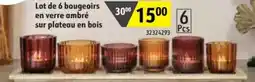 Sushi Shop Lot de 6 bougeoirs en verre ambré sur plateau en bois offer