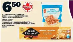 Loblaws Black Diamond shredded or crumbled cheese offer