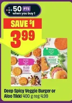 FreshCo Deep Spicy Veggie Burger or Aloo Tikki offer