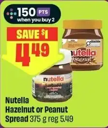 FreshCo Nutella Hazelnut or Peanut Spread offer