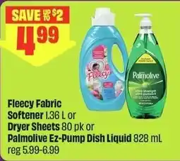 FreshCo Fleecy Fabric Softener or Dryer Sheets or Palmolive Ez-Pump Dish Liquid offer