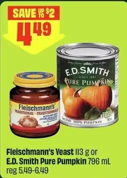 FreshCo Fleischmann's Yeast or E.D. Smith Pure Pumpkin offer