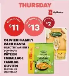 Loblaws Olivieri family pack pasta offer