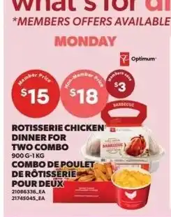 Loblaws Optimum rotisserie chicken dinner for two combo offer