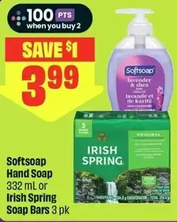 FreshCo Softsoap Hand Soap or Irish Spring Soap Bars offer