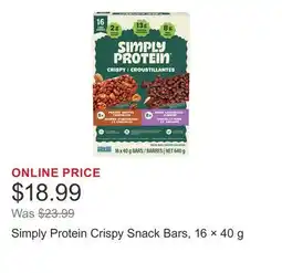 Costco Simply Protein Crispy Snack Bars, 16 × offer