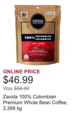 Costco Zavida 100% Colombian Premium Whole Bean Coffee offer