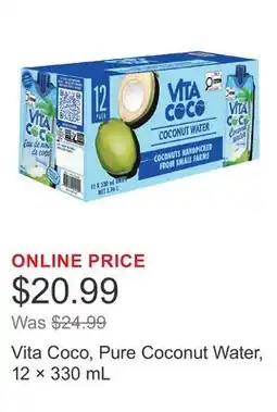Costco Vita Coco, Pure Coconut Water, 12 × offer