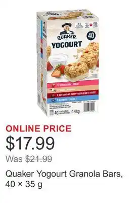 Costco Quaker Yogourt Granola Bars, 40 × offer