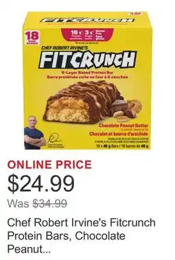Costco Chef Robert Irvine's Fitcrunch Protein Bars, Chocolate Peanut Butter, 18 × offer