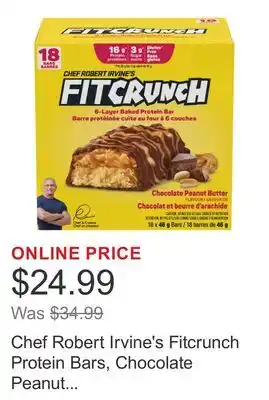 Costco Chef Robert Irvine's Fitcrunch Protein Bars, Chocolate Peanut Butter, 18 × offer