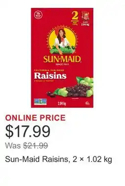 Costco Sun-Maid Raisins, 2 × offer
