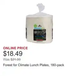 Costco Forest for Climate Lunch Plates, 180-pack offer