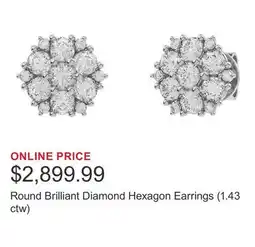 Costco Round Brilliant Diamond Hexagon Earrings (1.43 ctw) offer