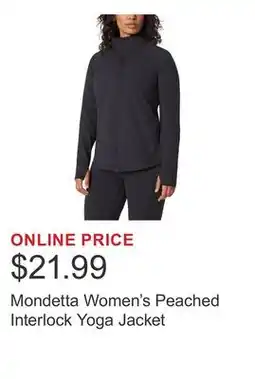 Costco Mondetta Women's Peached Interlock Yoga Jacket offer