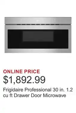 Costco Frigidaire Professional 30 in. 1.2 cu ft Drawer Door Microwave offer
