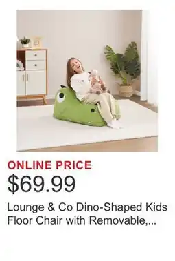 Costco Lounge & Co Dino-Shaped Kids Floor Chair with Removable, Machine-Washable offer